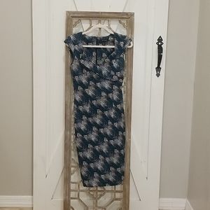 Blue bodycon midi dress